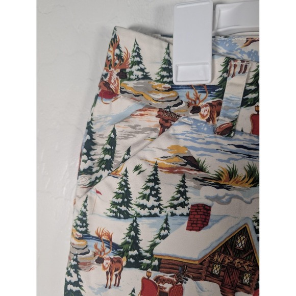 Loudmouth Pants Womens 6 Multicolor Santa North Pole Christmas Golf Capri - Picture 2 of 11